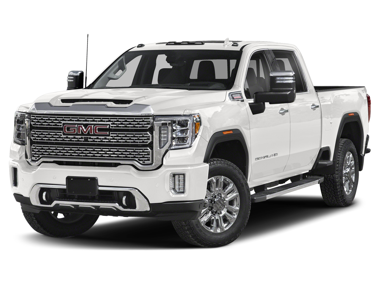 2021 GMC Sierra 3500 HD Denali in Cayenne Red Tintcoat — front three-quarter view