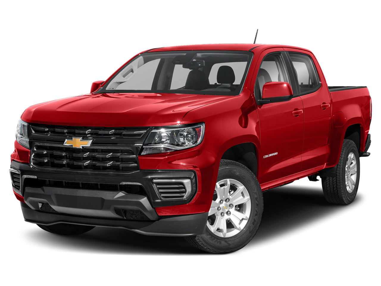 2022 Chevrolet Colorado LT in Satin Steel Metallic — front three-quarter view