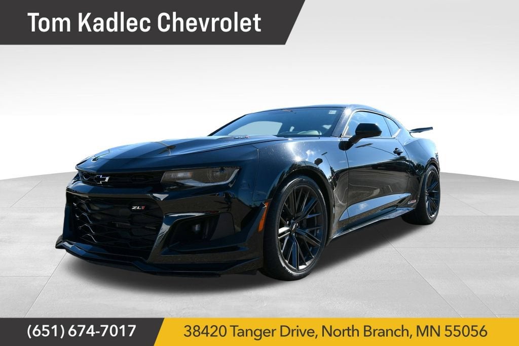 2017 Chevrolet Camaro ZL1 in Mosaic Black Metallic — front three-quarter view