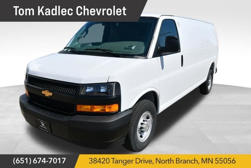 2026 Chevrolet Express Cargo WT in Summit White — front three-quarter view