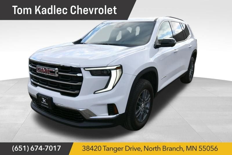 2025 GMC Acadia Elevation in Summit White — front three-quarter view