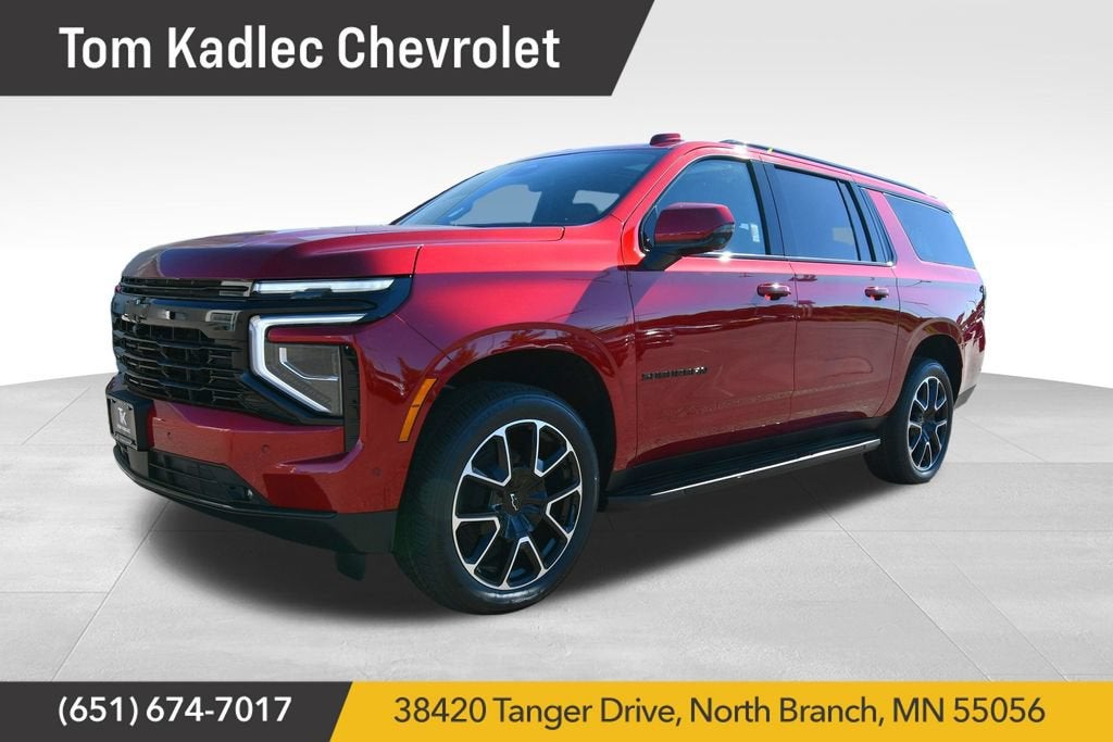 2026 Chevrolet Suburban RST in Radiant Red Tintcoat — front three-quarter view
