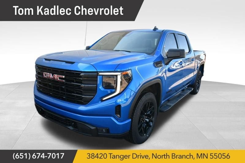 2023 GMC Sierra 1500 Elevation in Dynamic Blue Metallic — front three-quarter view