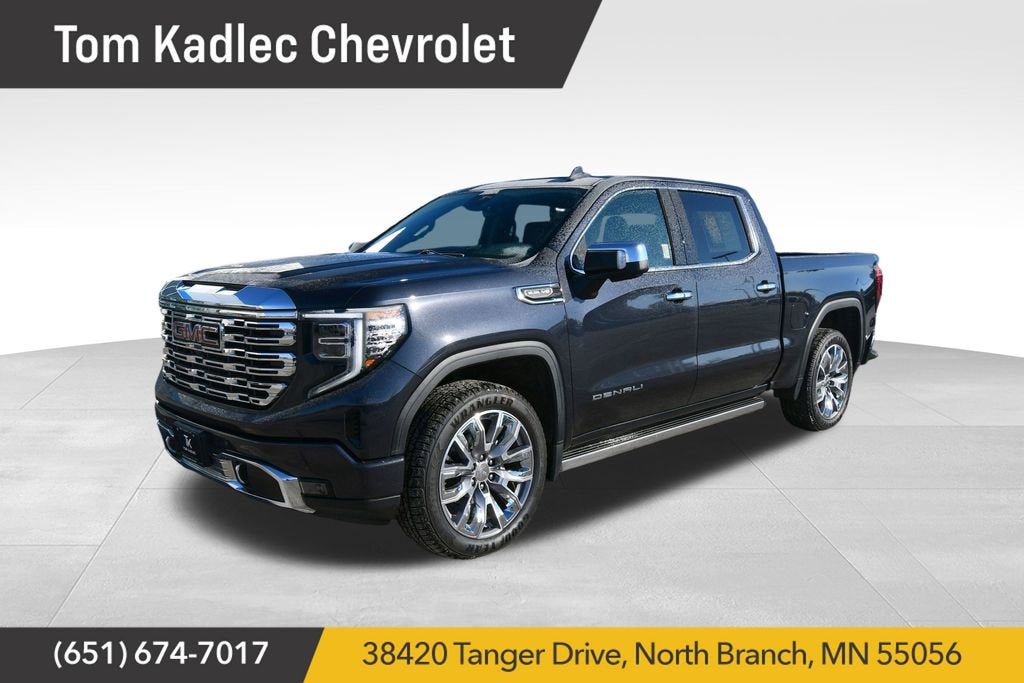 2023 GMC Sierra 1500 Denali in Titanium Rush Metallic — front three-quarter view