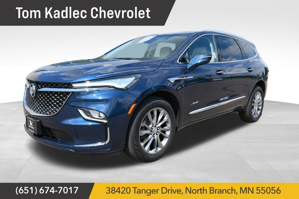 2023 Buick Enclave Avenir in Emperor Blue Metallic — front three-quarter view