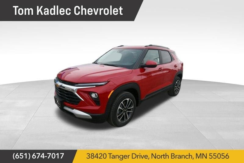 2026 Chevrolet Trailblazer LT in Apex Red — front three-quarter view
